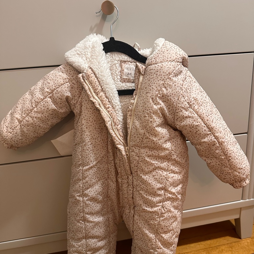 Zara Cream and Pink Kids Jacket